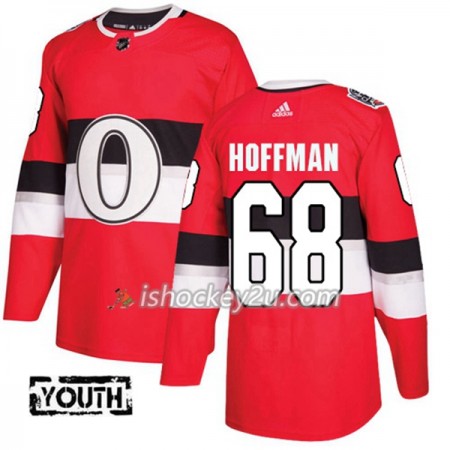 Børn NHL Ottawa Senators Trøje Mike Hoffman 68 Adidas 2017-2018 Rød 100 Classic Authentic